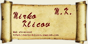 Mirko Klicov vizit kartica